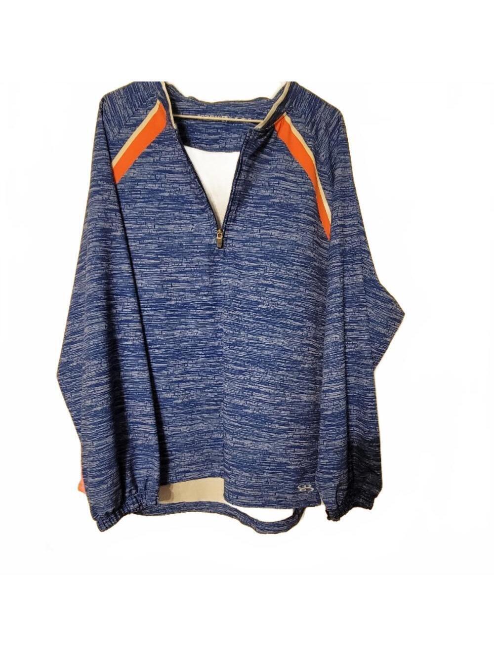 Boombah mens quarter zip space dye blue and orange pullover size L